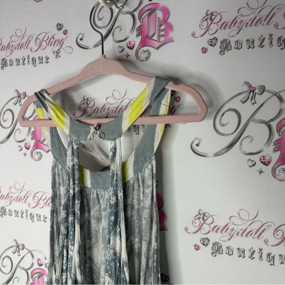Free people dress halter mock neck green grey white paisley lace comfy MIMI ⭐️ - Picture 3 of 6